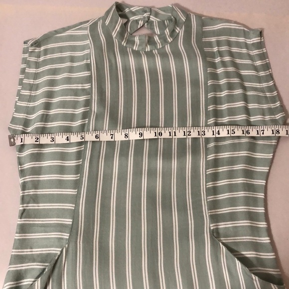RVCA Nouveau Striped Mint Green Open Back Viscose Midi Dress Size Small - Picture 4 of 16